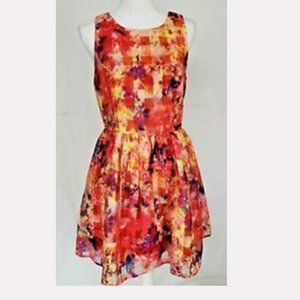 Sugar Lips sleeveless floral dress gathered skirt